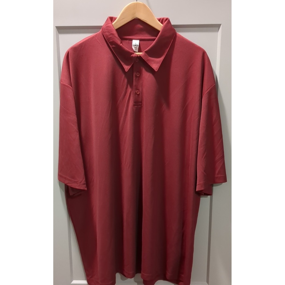 Alo Performance Shirt Collared Neck Short Sleeve Logo Red Men's Size 4XL